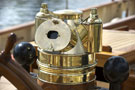 Close-up of the yacht Atlantic's brass binacle...
