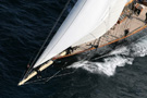 Reverse angle of the yacht Atlantic's bow...