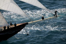 Yacht Atlantic sailing, bow and bowsprit...